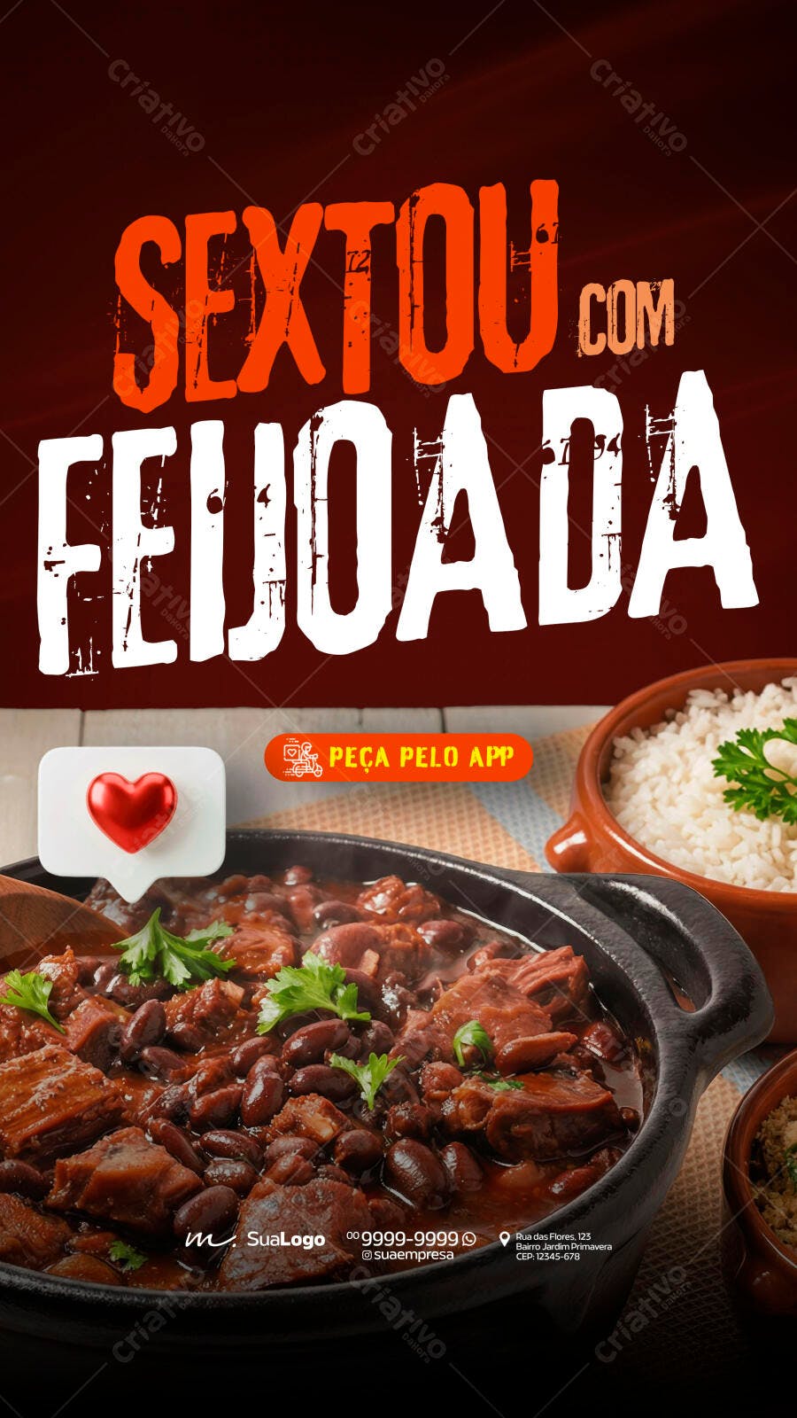 Story Instagram Sextou Feijoada Delivery PSD Editável