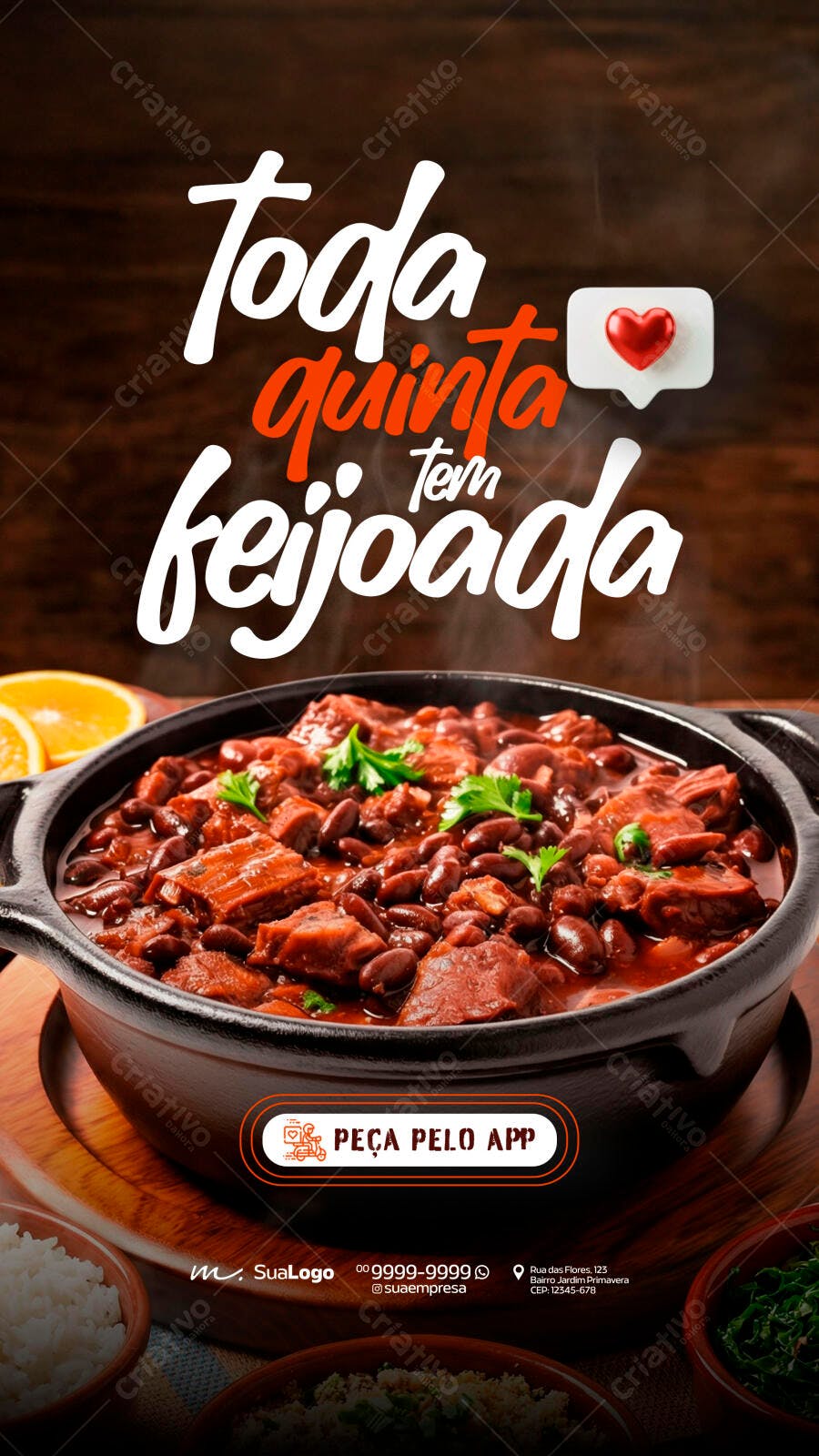 Story Instagram Feijoada Restaurante Delivery PSD Editável