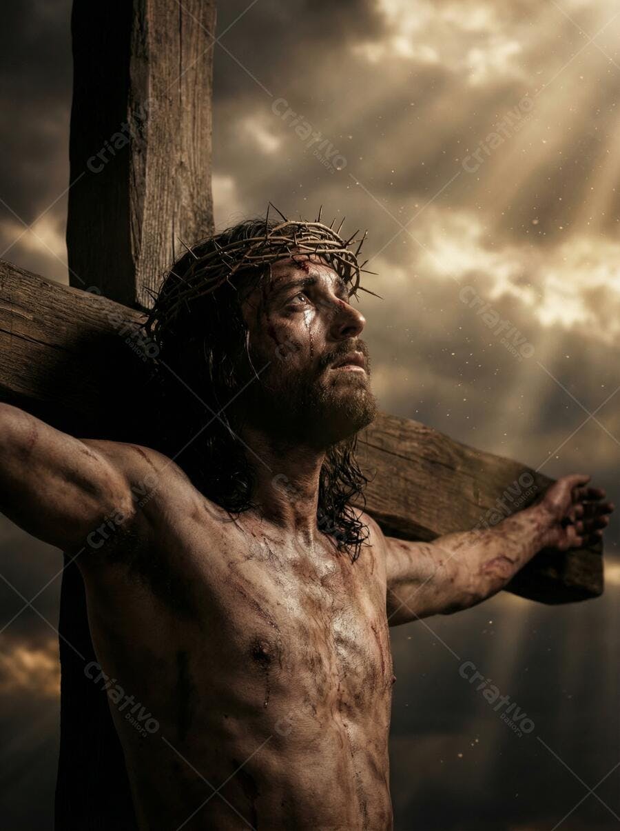 Foto Jesus Cristo Crucificado Coroa de Espinhos Paixão