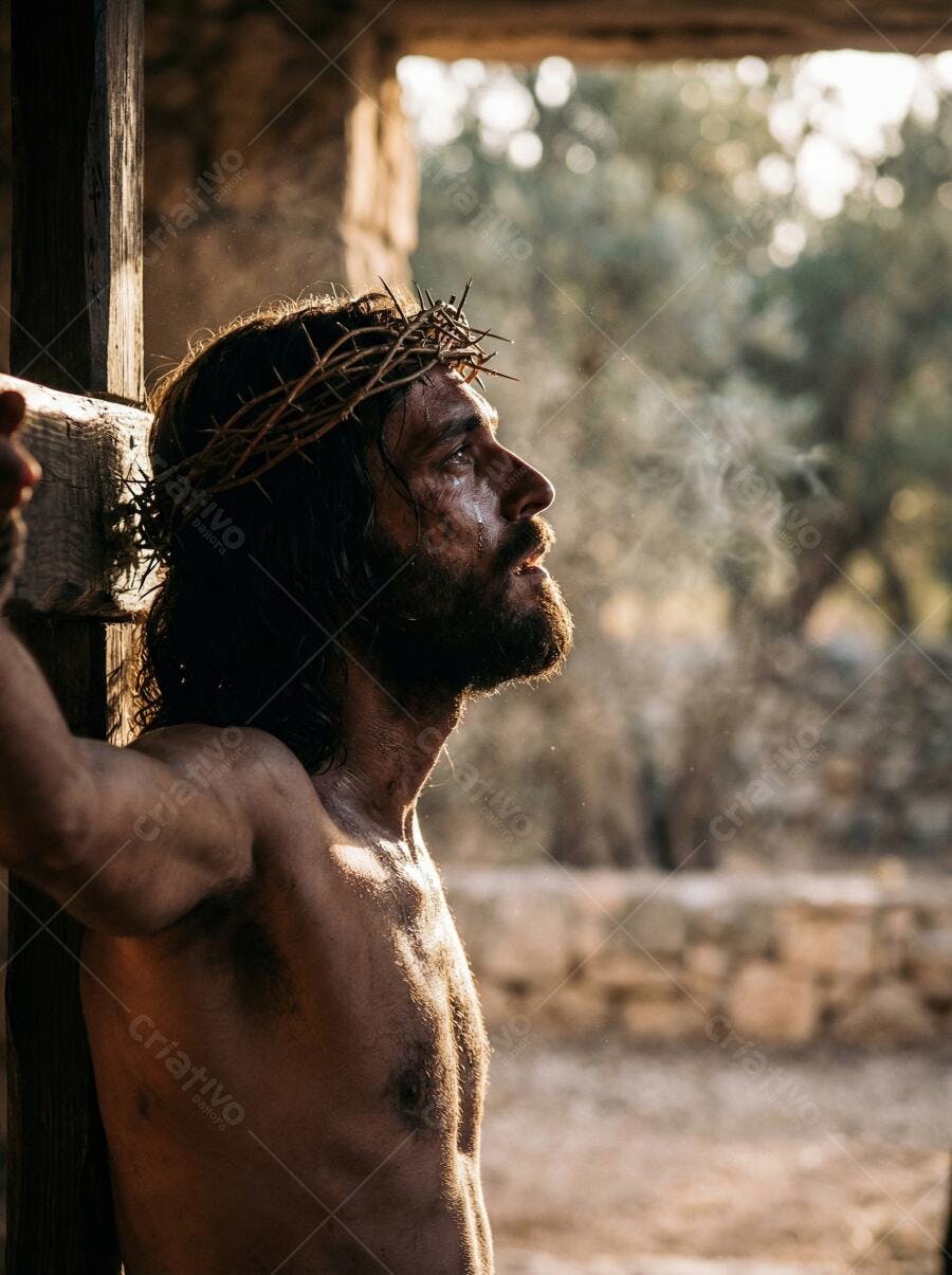 Foto Jesus Cristo Coroa de Espinhos Sofrimento Paixão