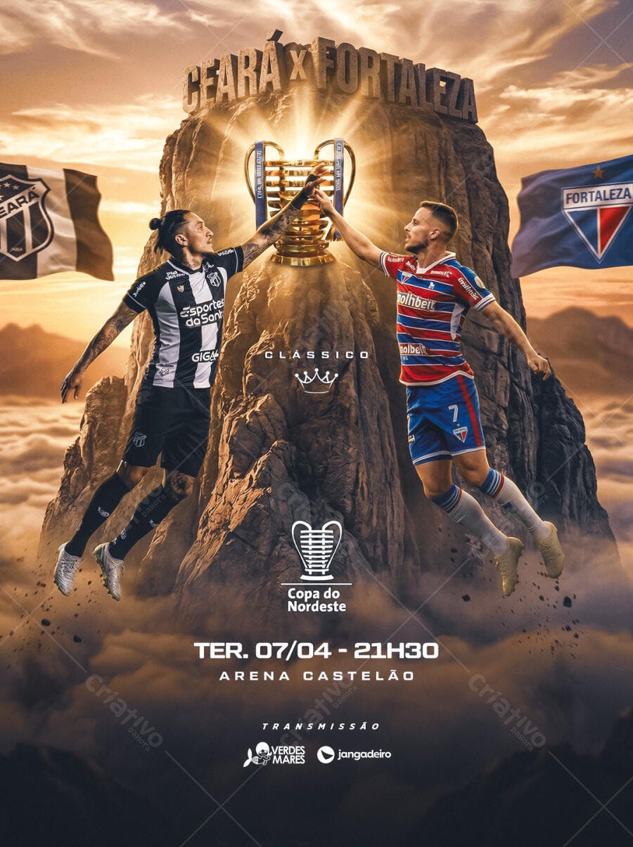 Post Instagram Ceará x Fortaleza Copa do Nordeste PSD Editável