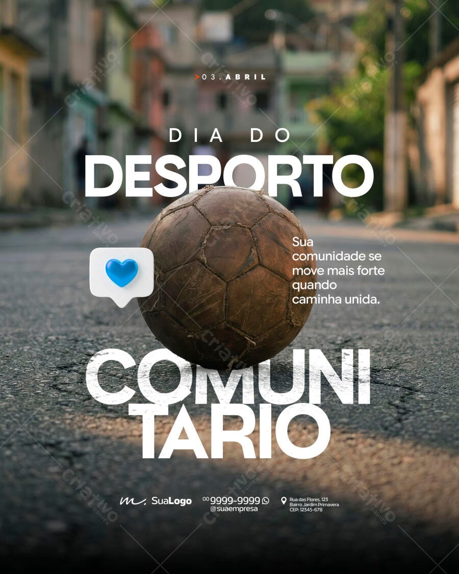 Post Instagram Dia do Desporto Comunitário PSD Editável