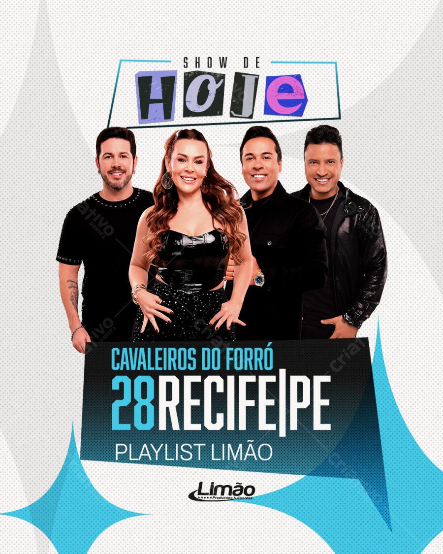 Flyer Show de Forró Cavaleiros do Forró PSD Editável