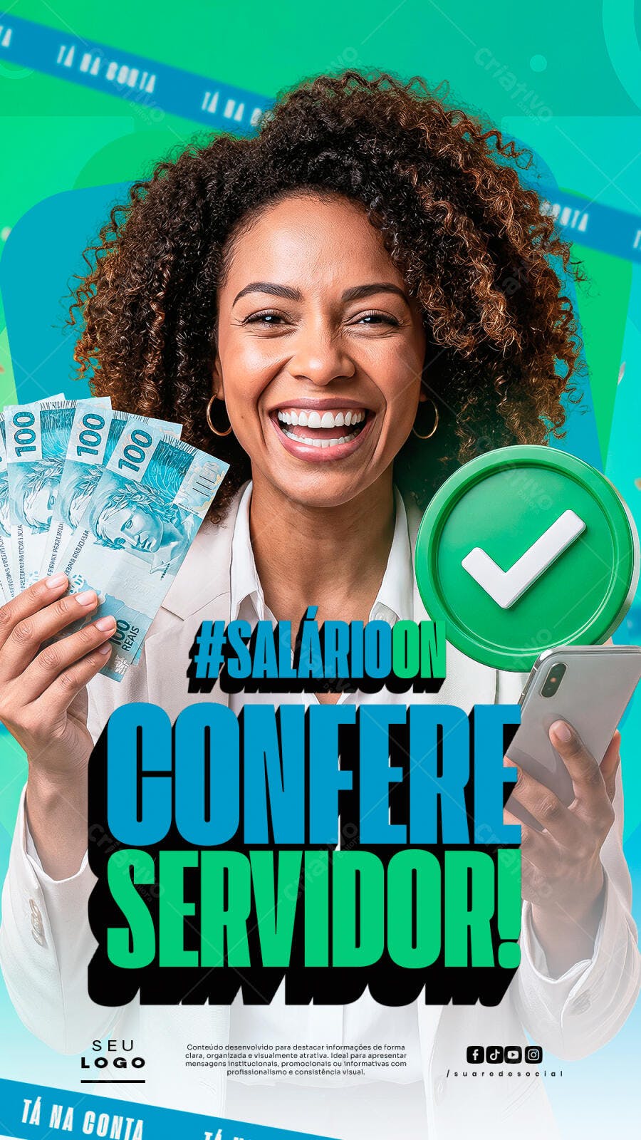 Post Instagram Salário Servidor Público PSD Editável