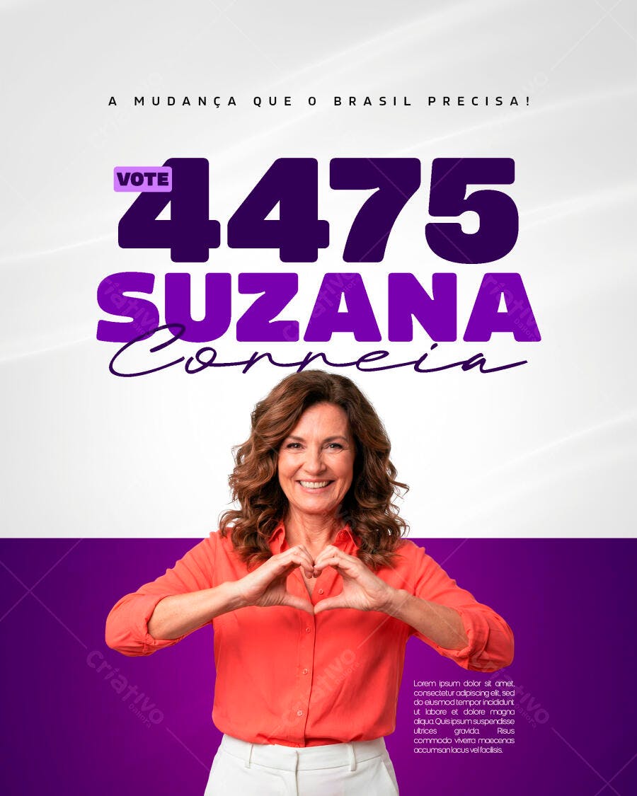 Post Instagram Campanha Política Suzana PSD Editável