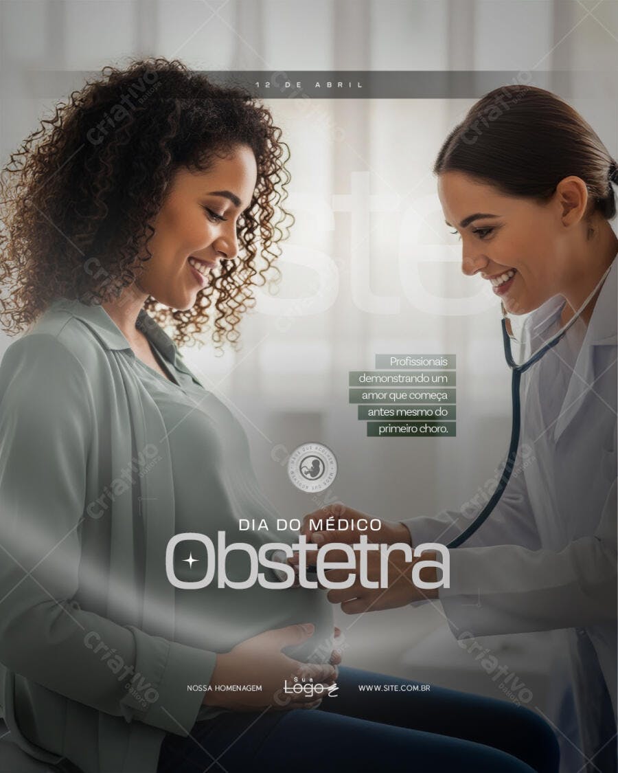 Post Instagram Dia do Médico Obstetra PSD Editável