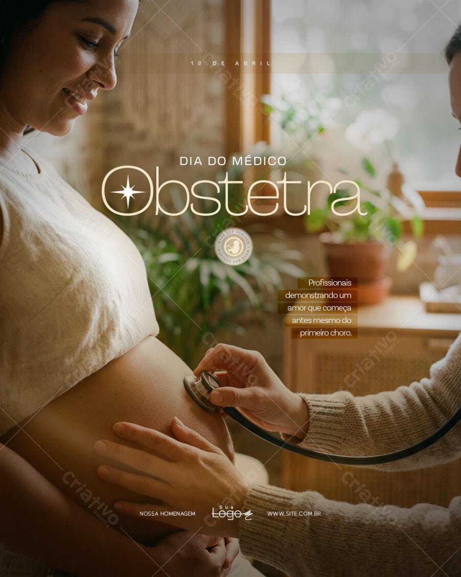 Post Dia do Médico Obstetra 12 de Abril PSD Editável