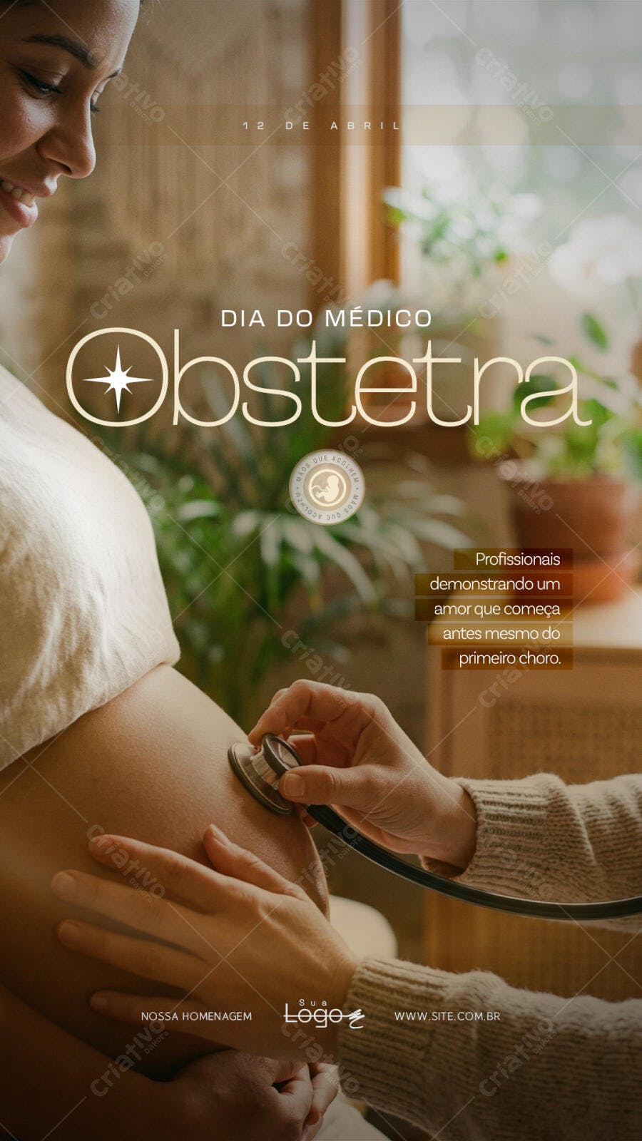 Story Instagram Dia do Médico Obstetra PSD Editável