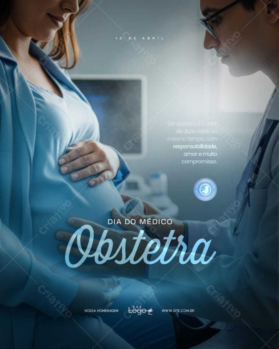 Post Instagram Dia do Médico Obstetra PSD Editável