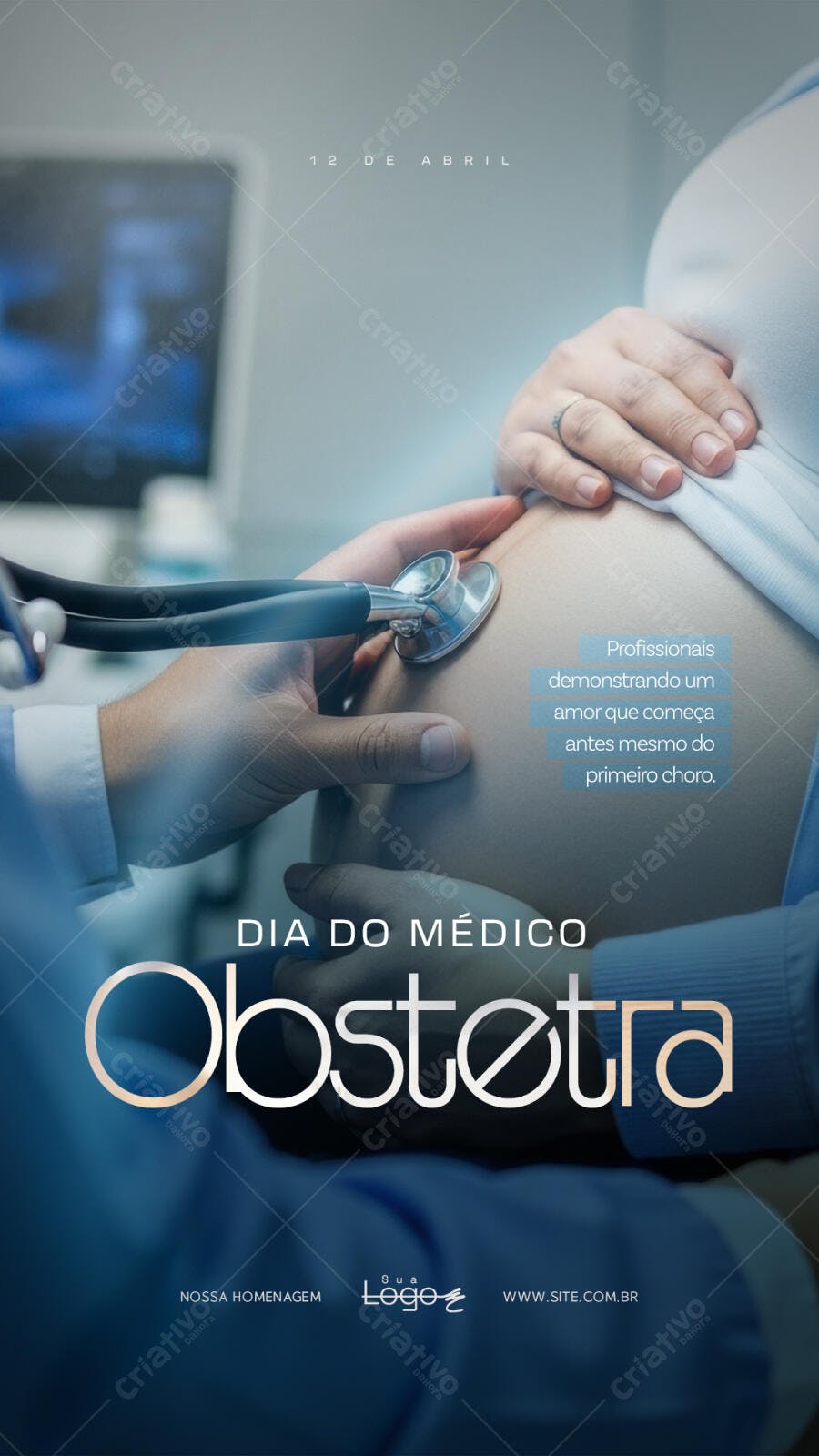 Story Dia do Médico Obstetra Clínica Médica PSD Editável