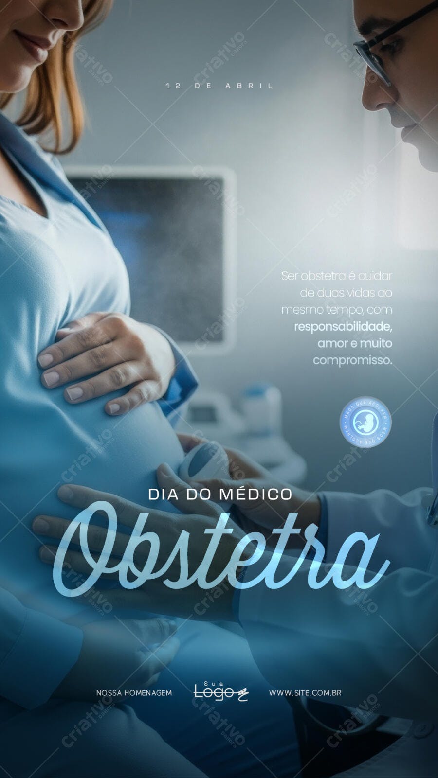 Story Instagram Dia do Médico Obstetra PSD Editável