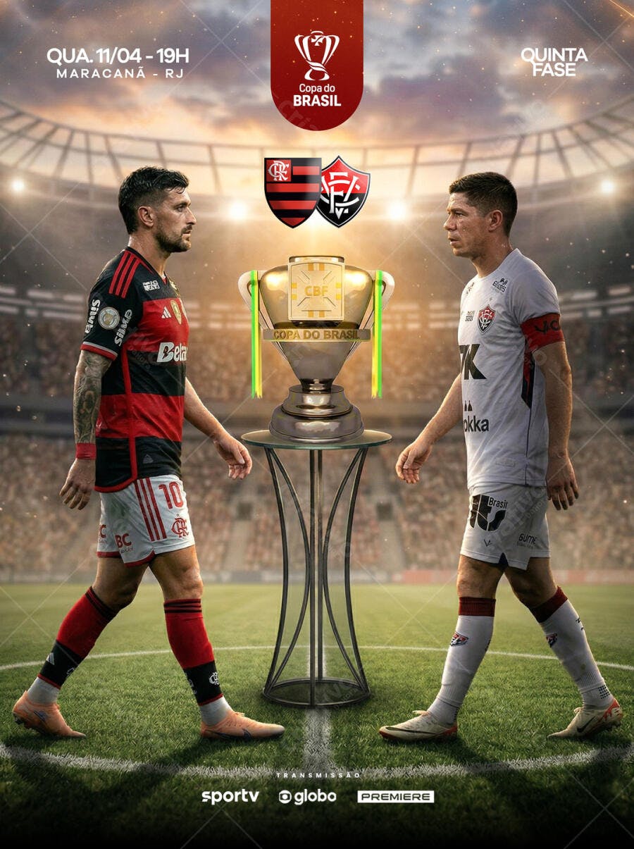 Post Copa do Brasil Futebol Maracanã PSD Editável