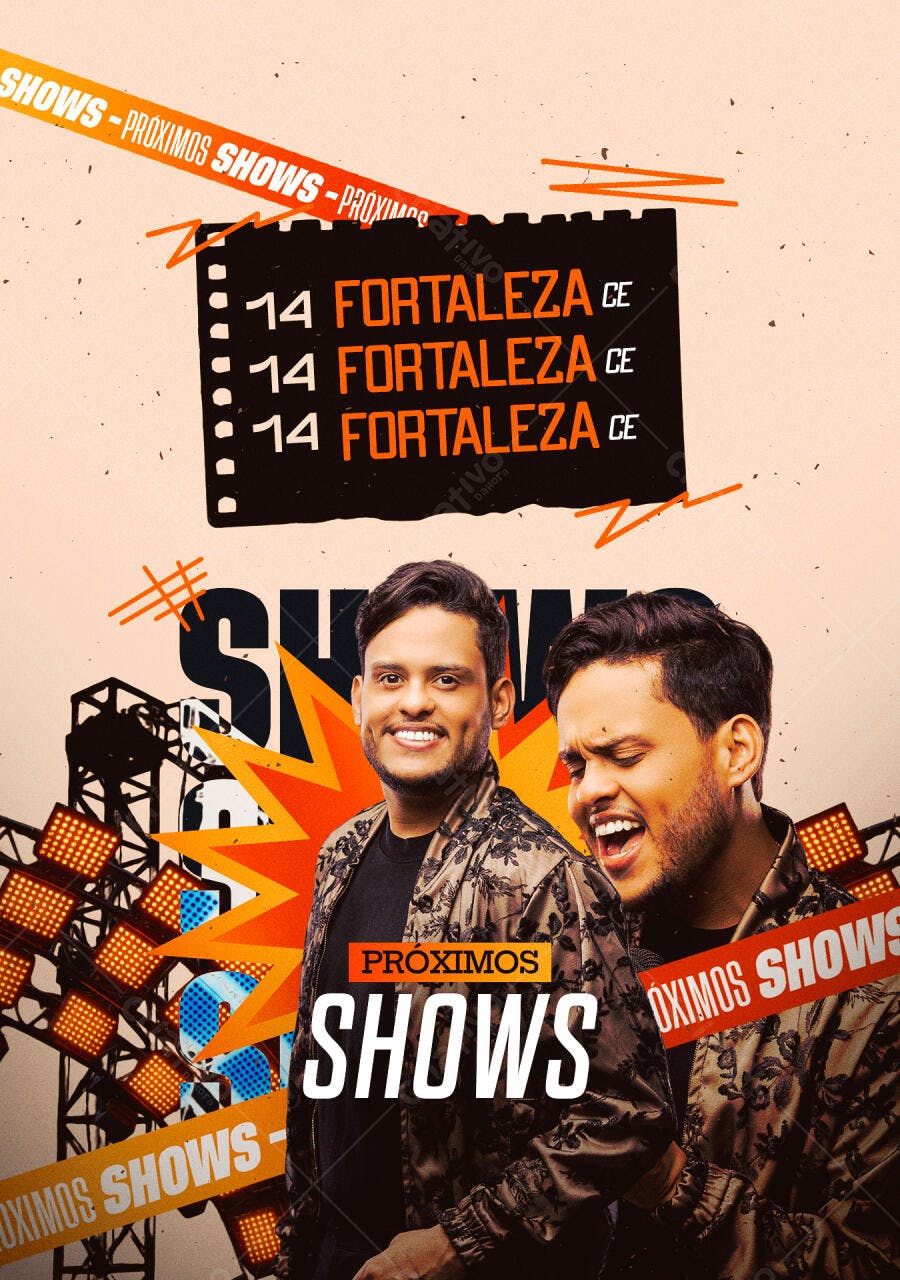 Flyer Próximos Shows Eventos Música PSD Editável