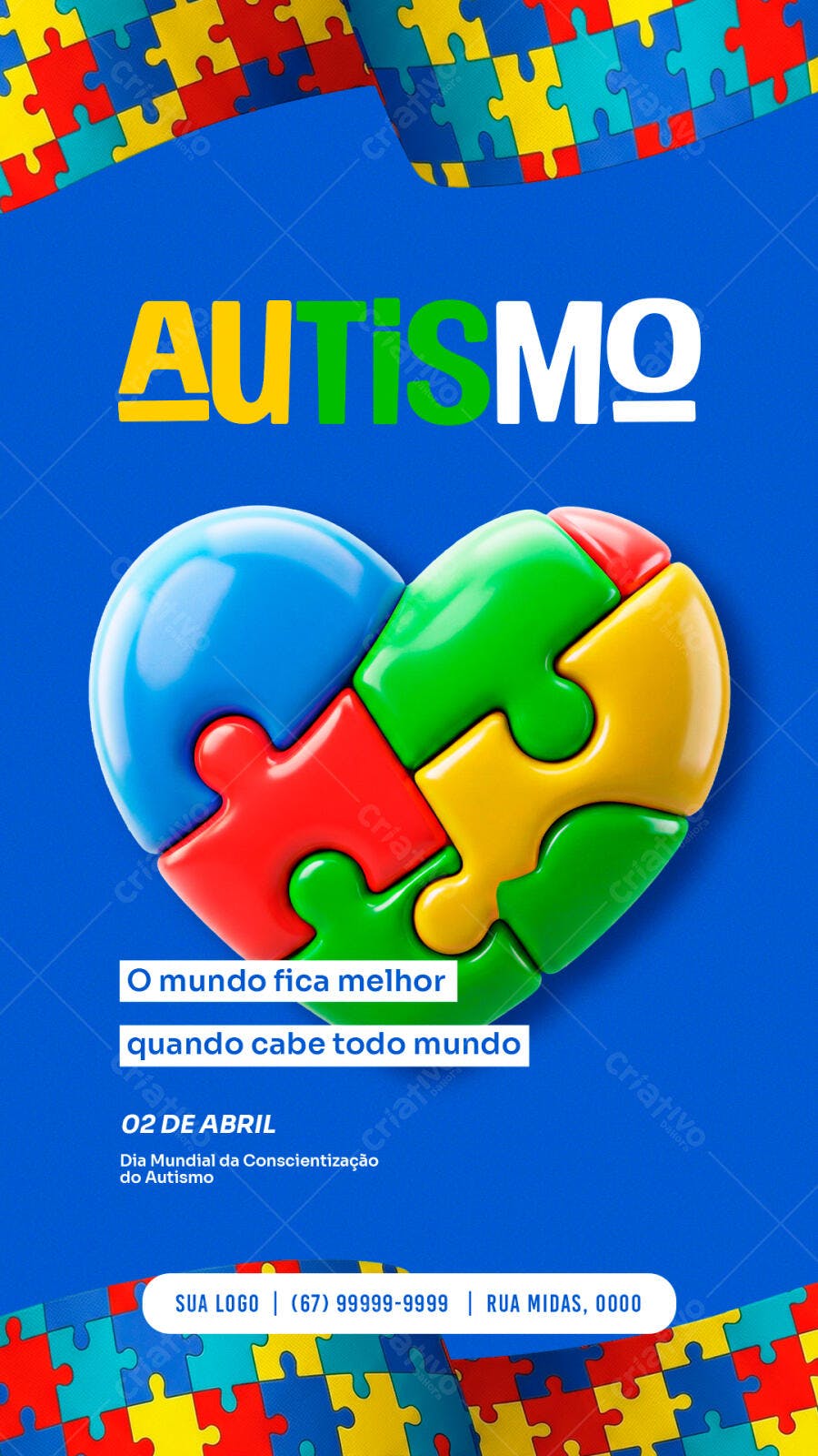 Social Media Autismo 02 de Abril PSD Editável