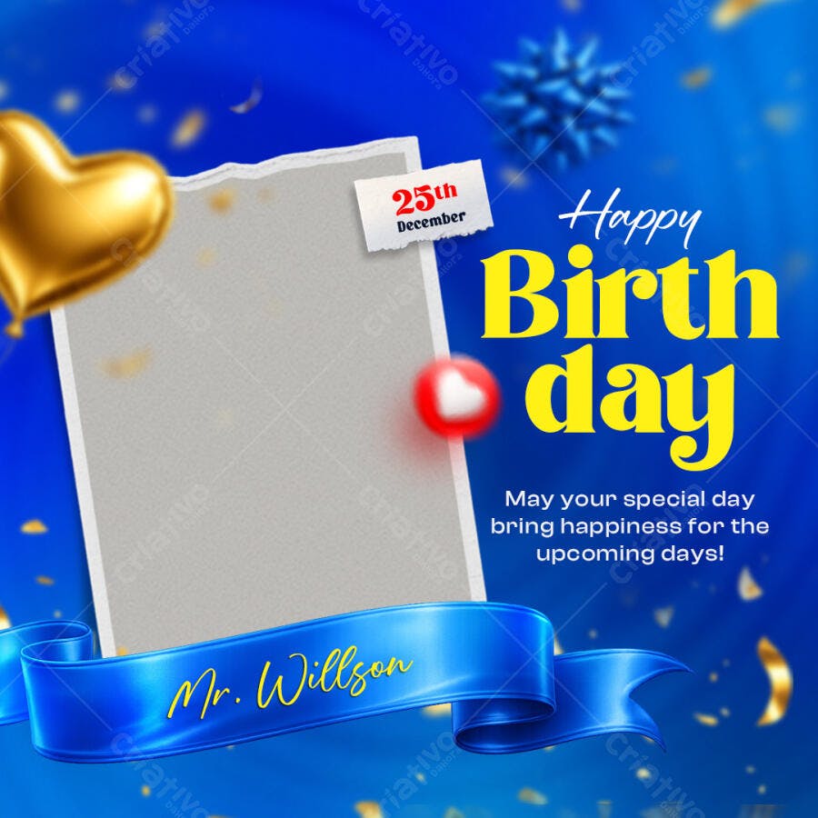 Banner Aniversário 25 de Dezembro PSD Editável