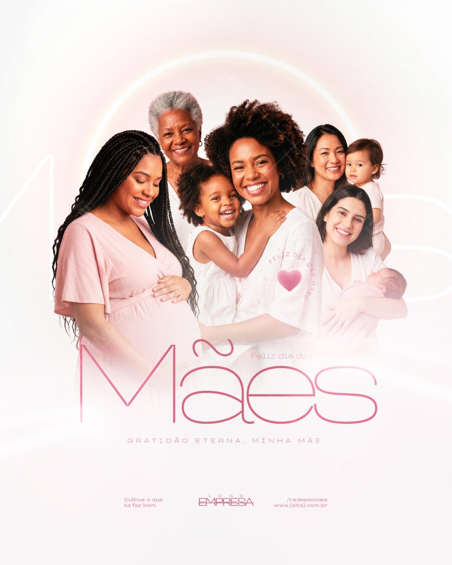 Arte Dia das Mães Família PSD Editável