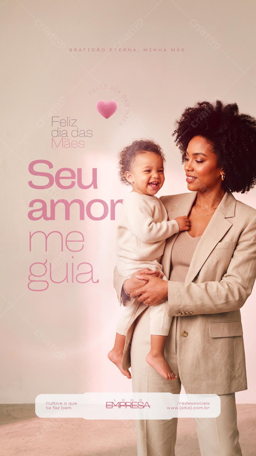 Social Media Dia das Mães Seu amor me guia PSD Editável