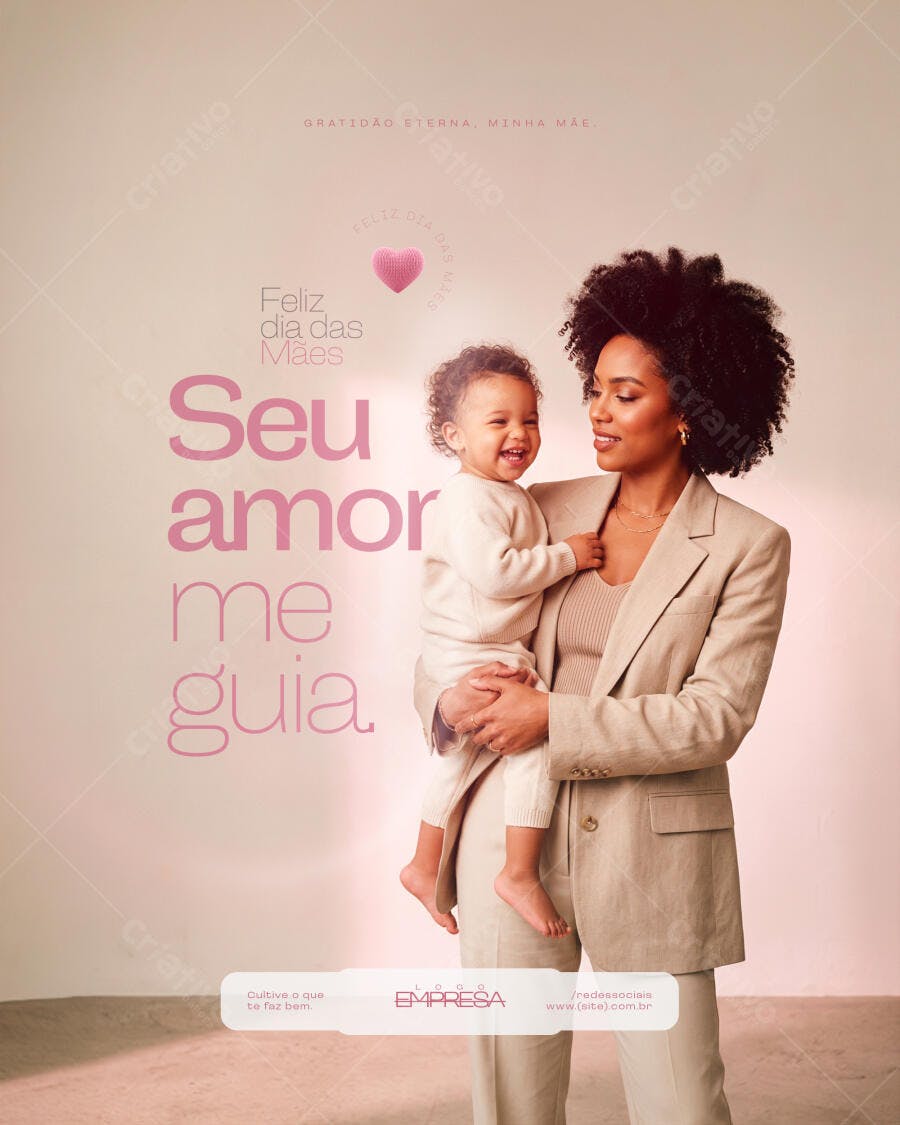 Social Media Dia das Mães Seu amor me guia PSD Editável