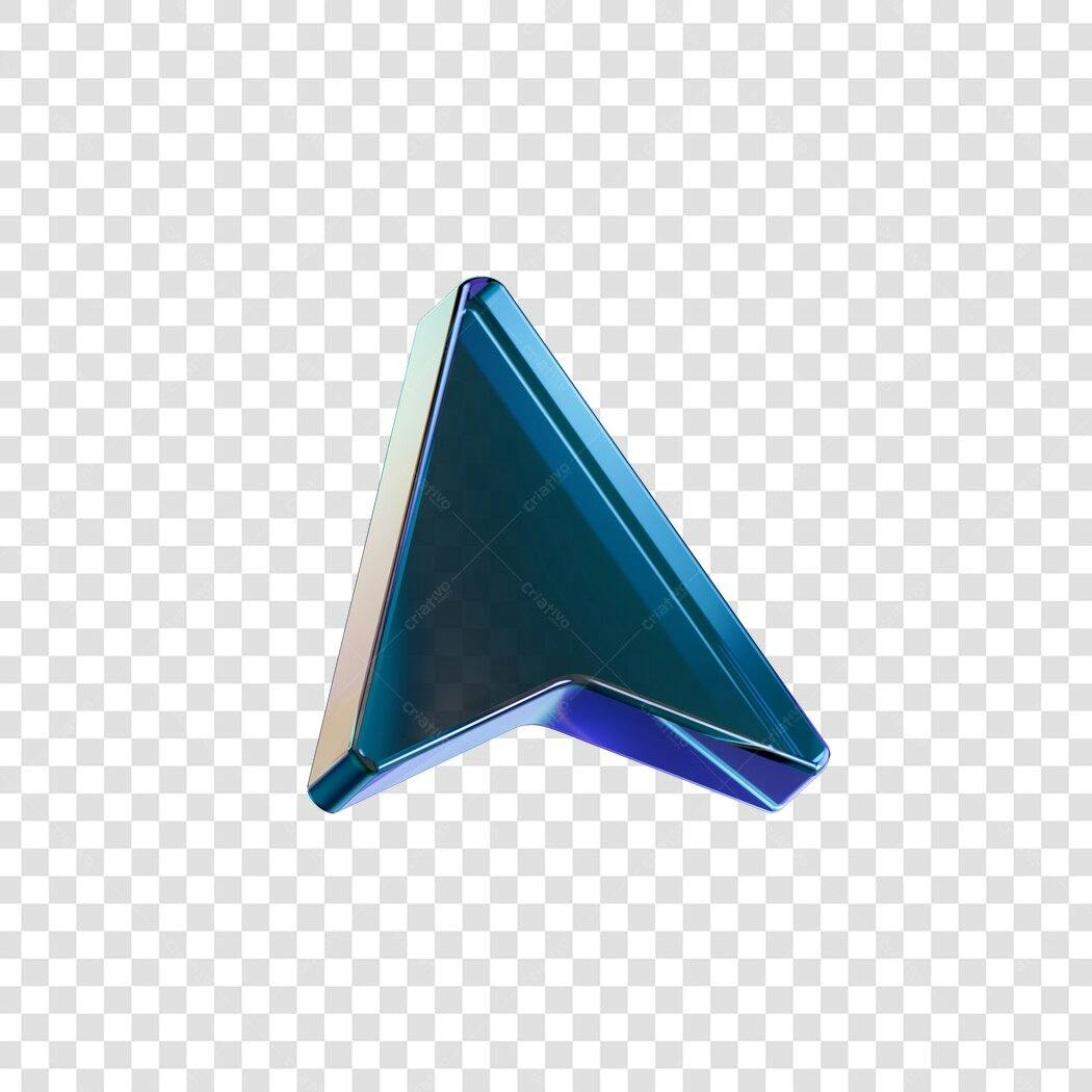 Elemento 3D Seta Azul Navegação PNG Fundo Transparente