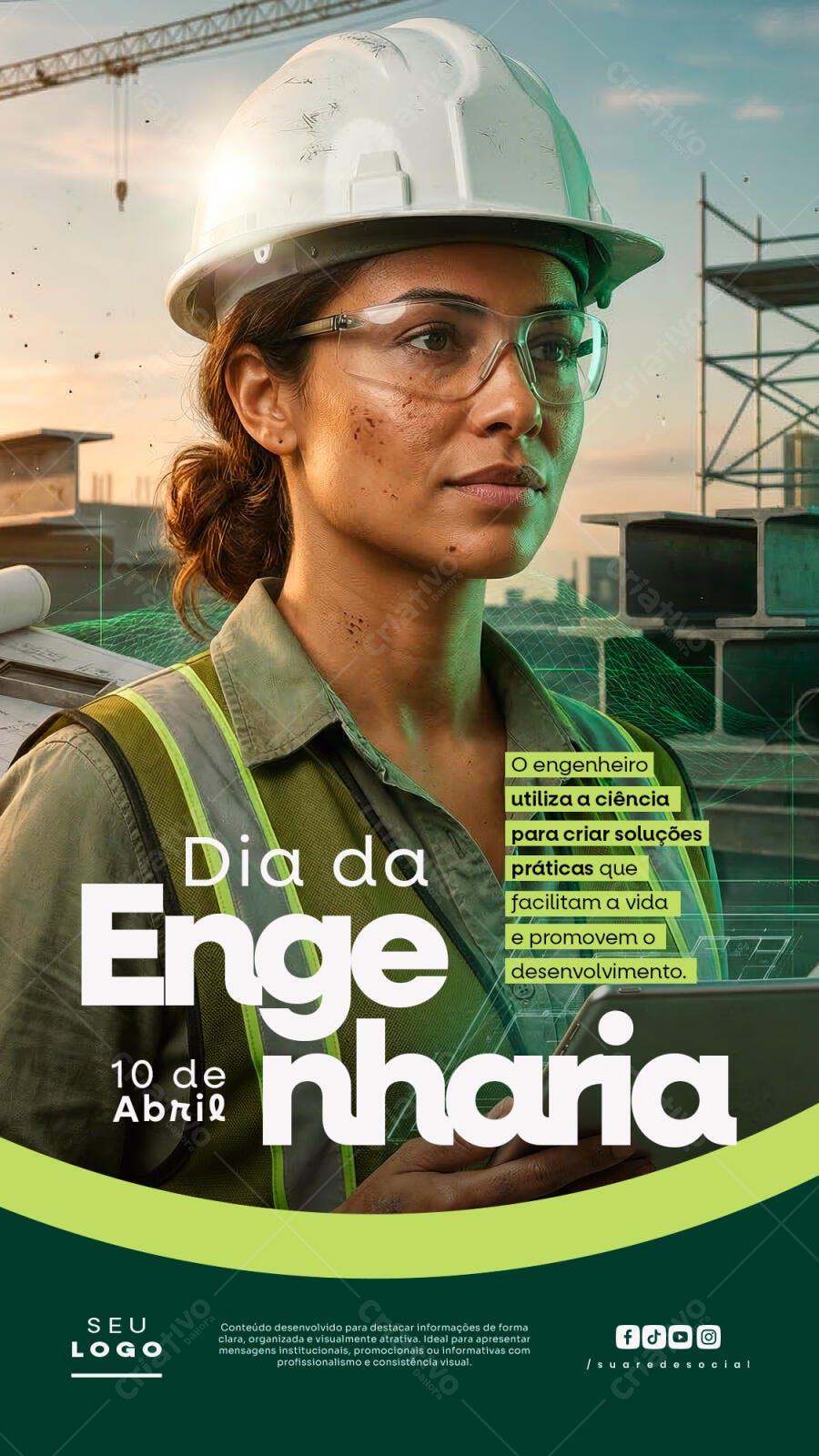 Story Dia da Engenharia 10 de Abril PSD Editável