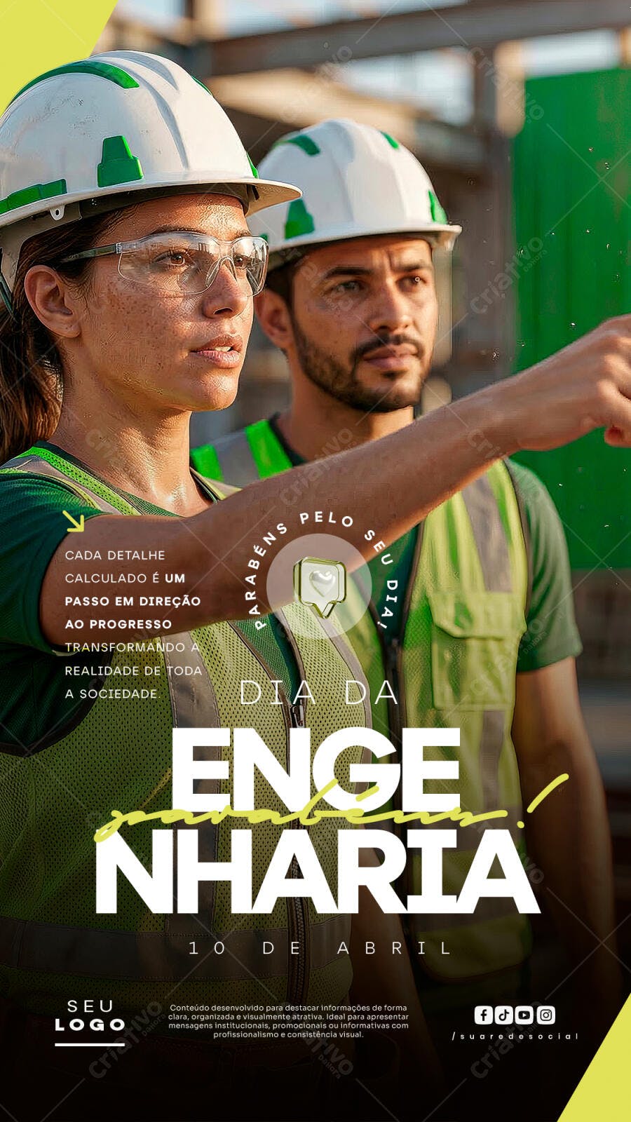 Story Dia da Engenharia 10 de Abril PSD Editável