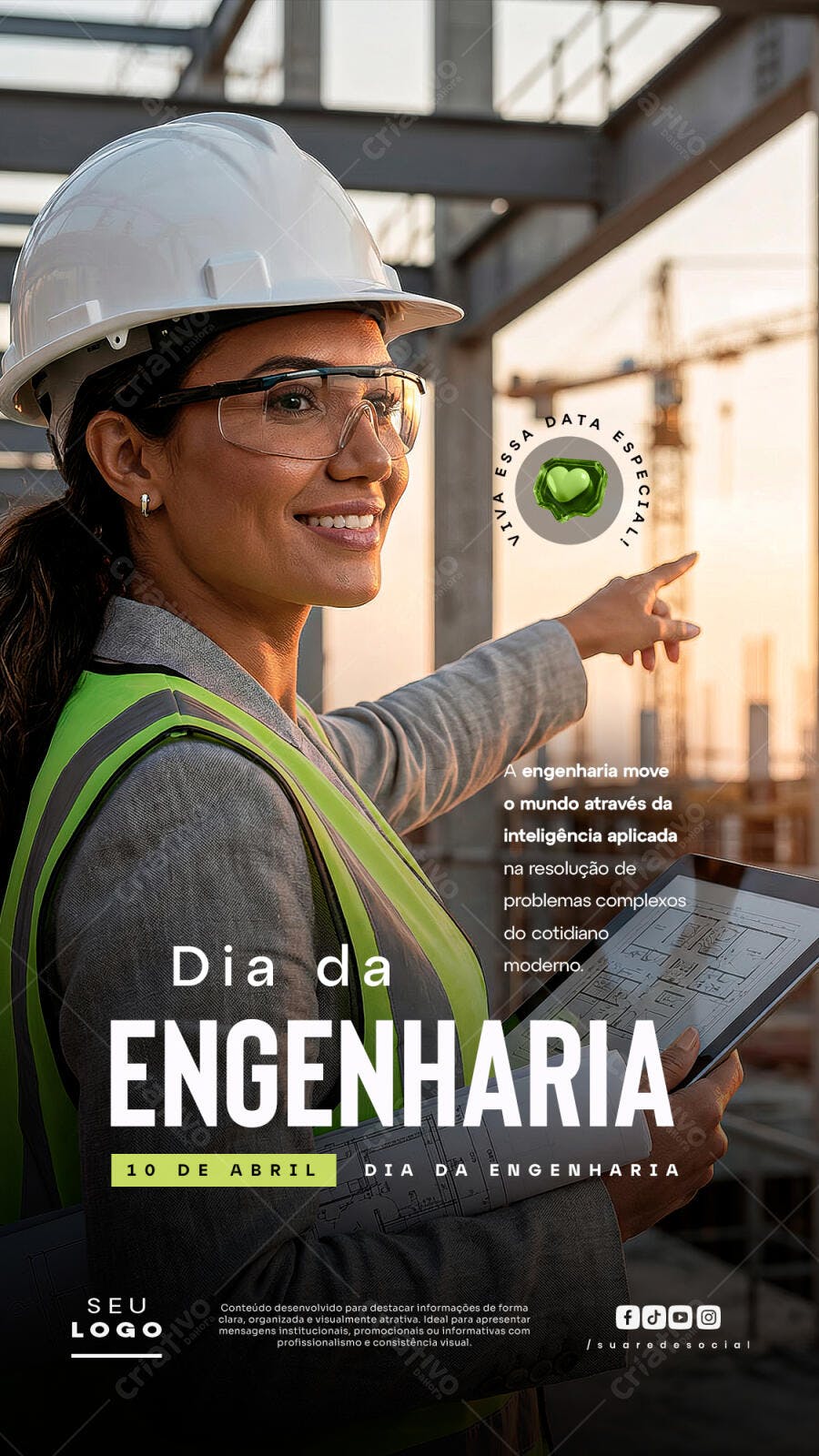 Story Dia da Engenharia 10 de Abril PSD Editável