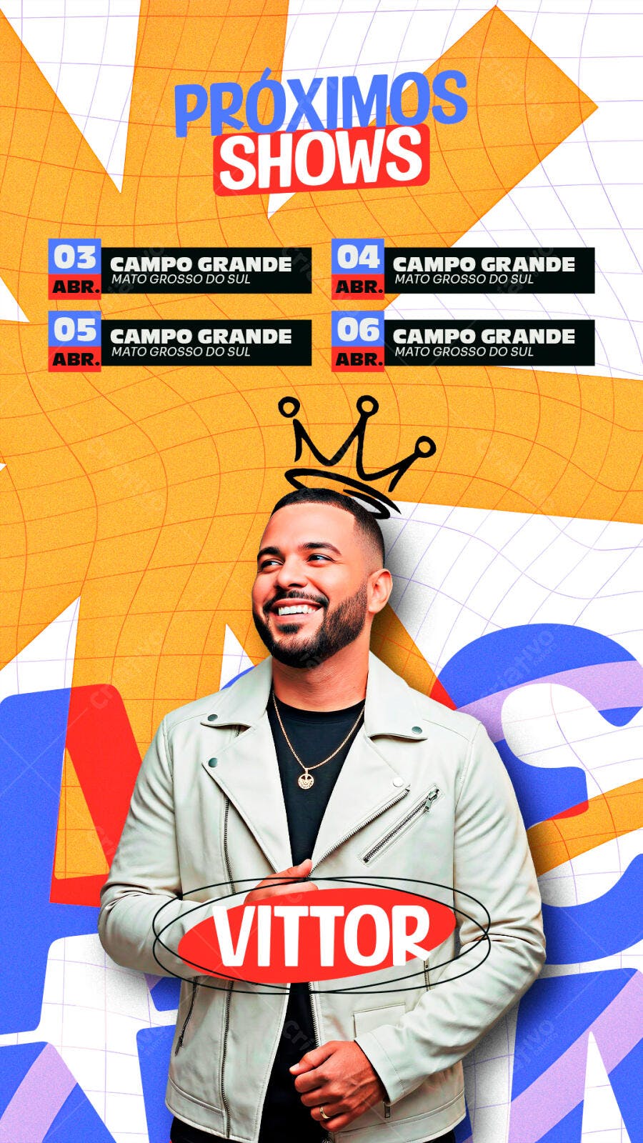 Story Instagram Próximos Shows Cantor PSD Editável