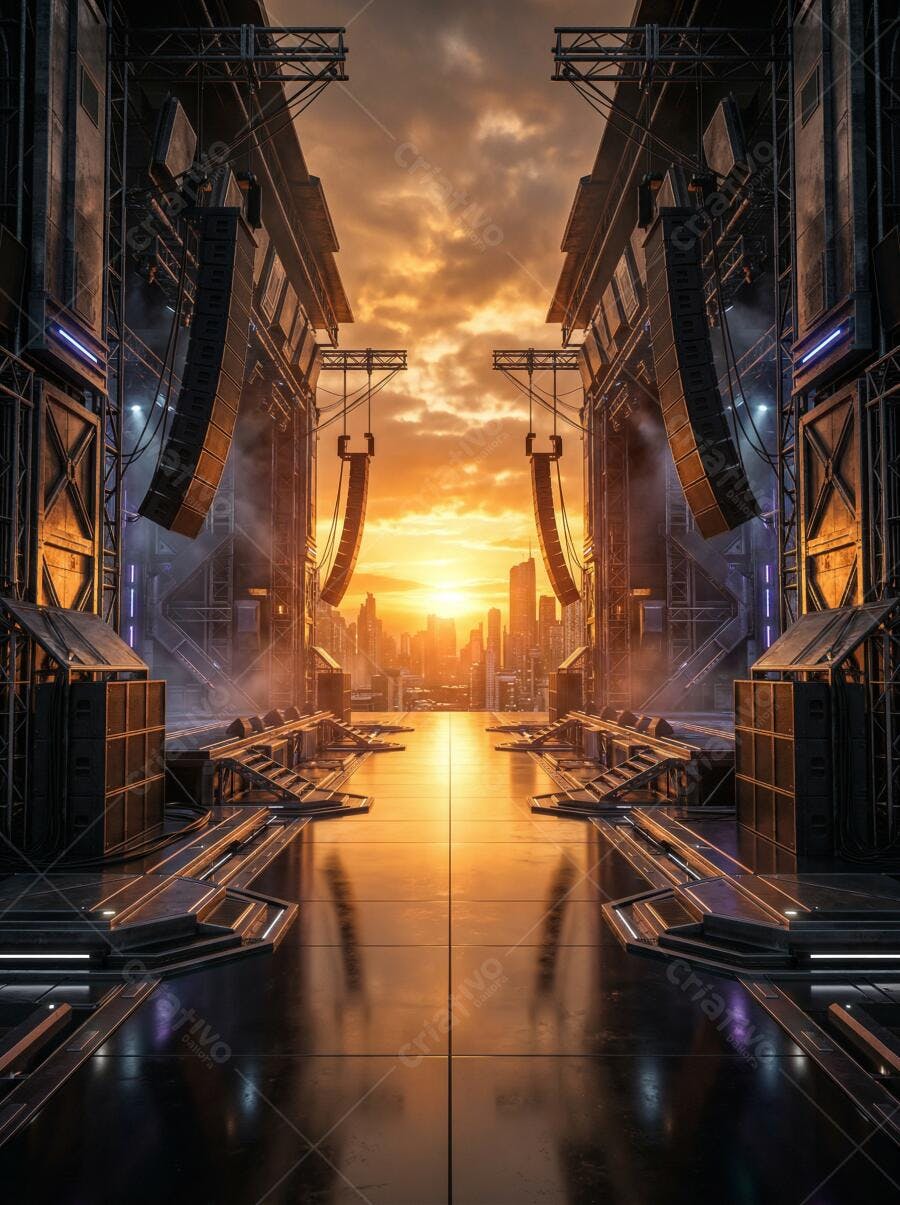 Foto Palco de Show Urbano Pôr do Sol Cidade Grande