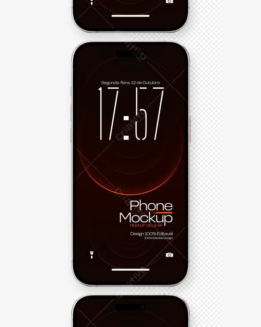 Mockup Celular Moderno Tela Frontal Editável