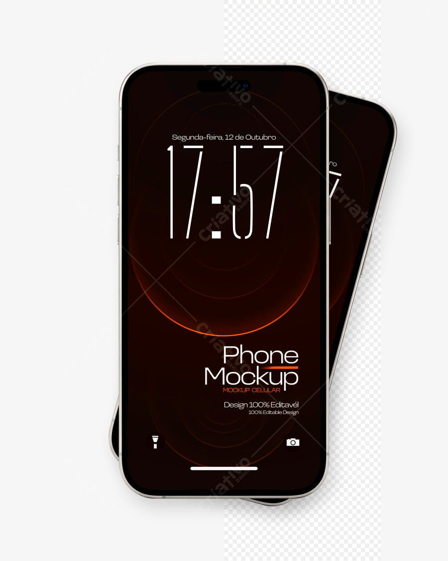 Mockup Celular Smartphone Moderno Fundo Branco Editável