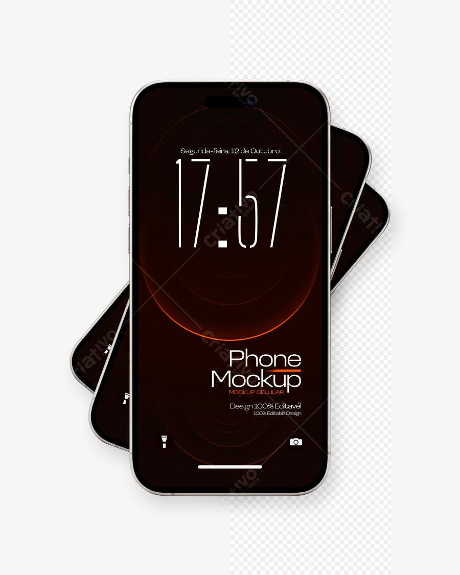 Mockup Celular Smartphone Moderno Fundo Branco Editável