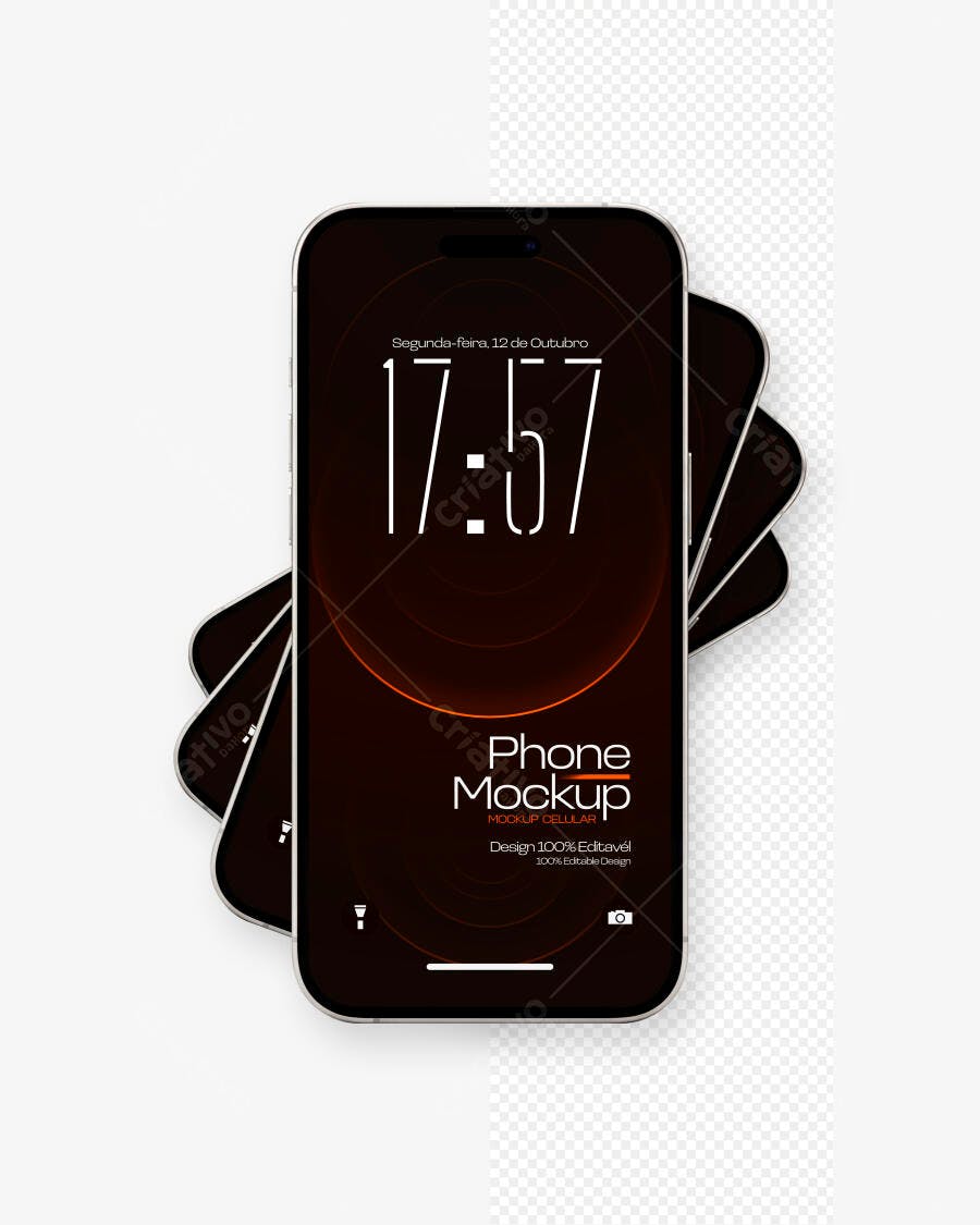 Mockup Celular Smartphone Moderno Fundo Branco Editável