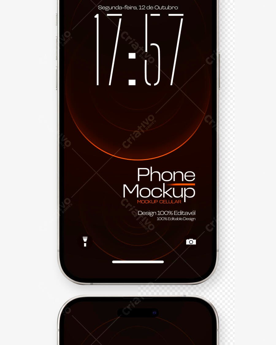 Mockup Celular Smartphone Moderno Fundo Branco Editável