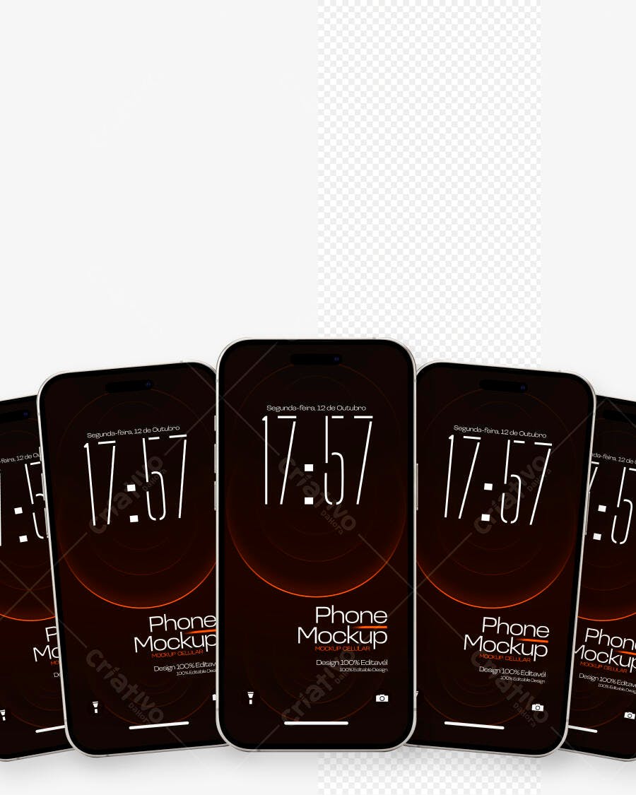 Mockup Celular Smartphone Múltiplos Ângulos Editável
