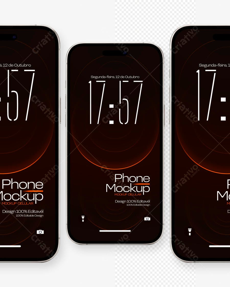 Mockup Celular Smartphone Frontal Fundo Transparente Editável
