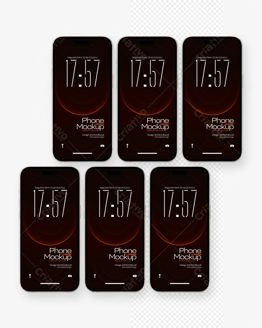 Mockup Celular Smartphone Preto Fundo Transparente Editável