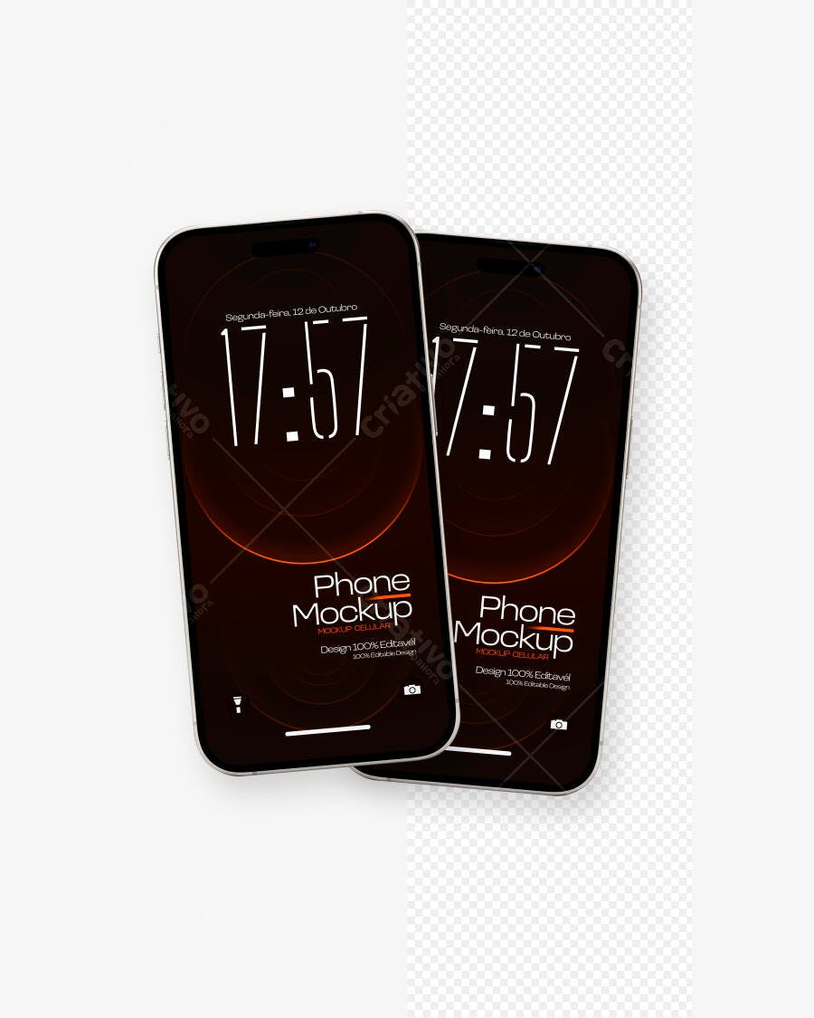Mockup Celular Smartphone Moderno Fundo Branco Editável