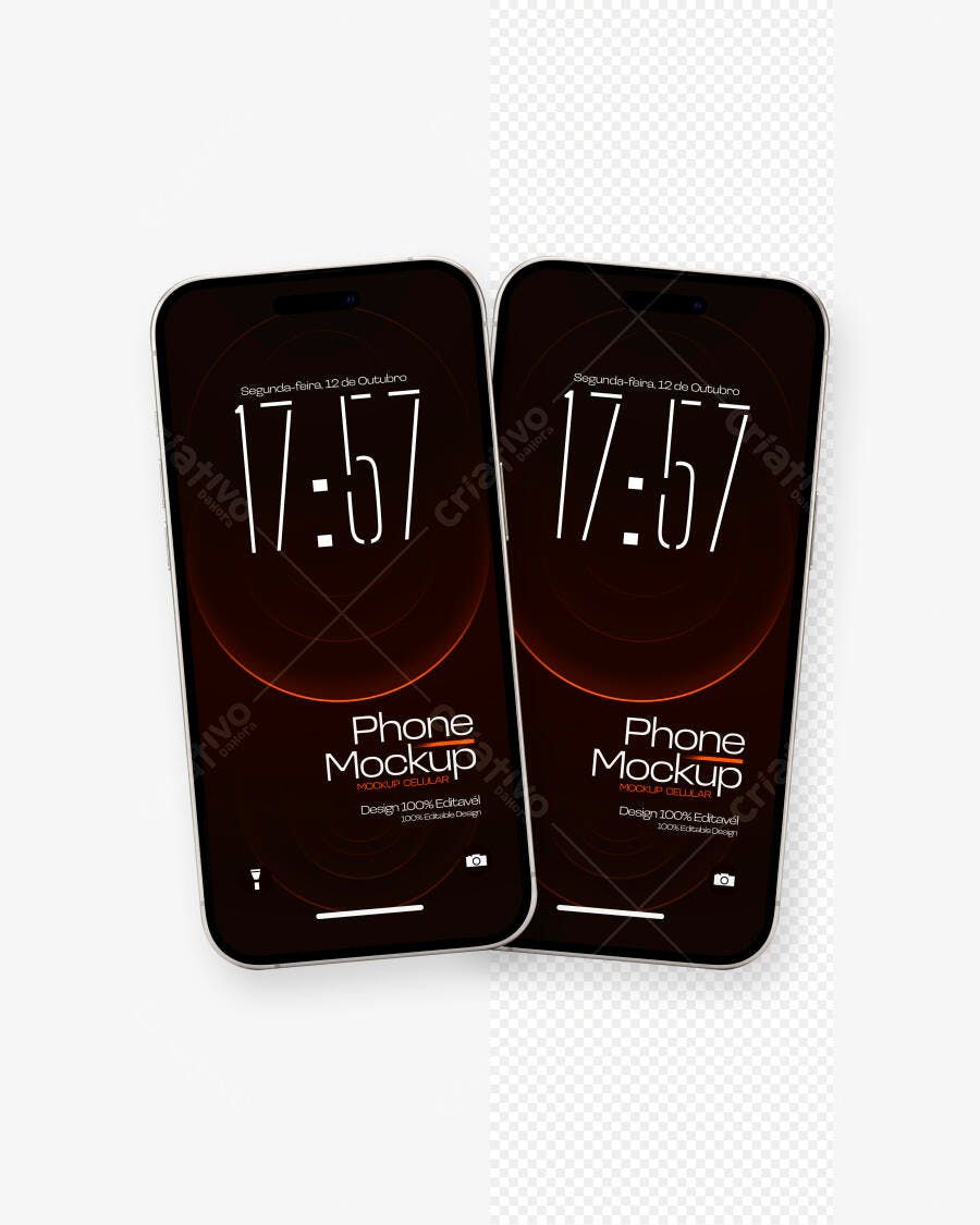 Mockup Celular Smartphone Moderno Fundo Branco Editável