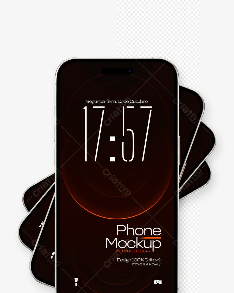 Mockup Celular Smartphone Moderno Fundo Transparente Editável