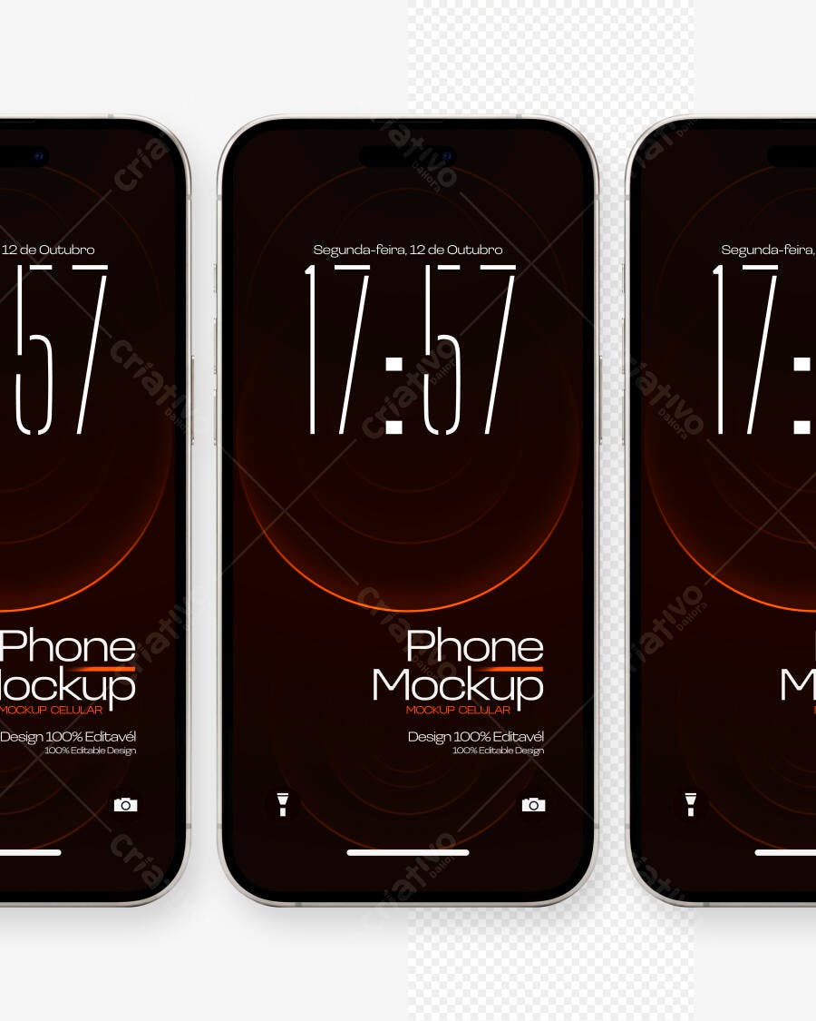 Mockup Celular Smartphone Frontal Fundo Branco Editável