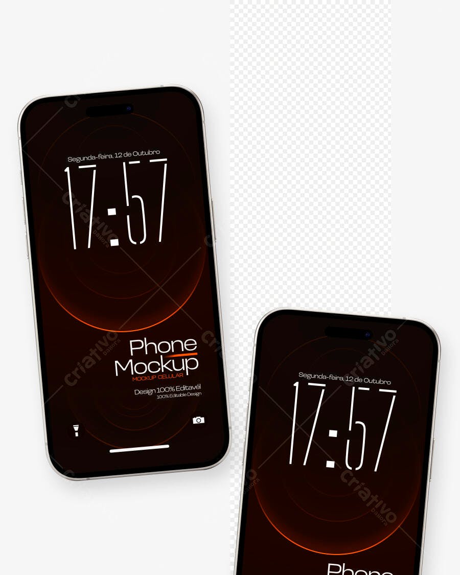 Mockup Celular Smartphone Moderno Fundo Branco Editável