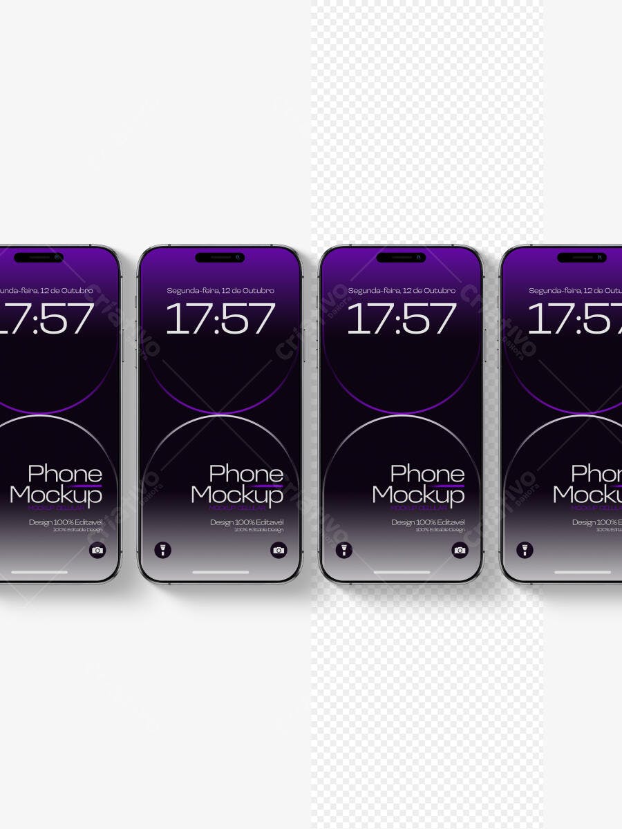 Mockup Celular Smartphone Fundo Branco Frontal Editável