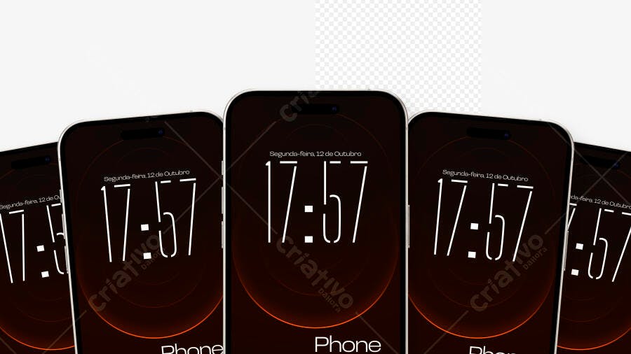 Mockup Celular Smartphone Tela Frontal Vários Ângulos Editável