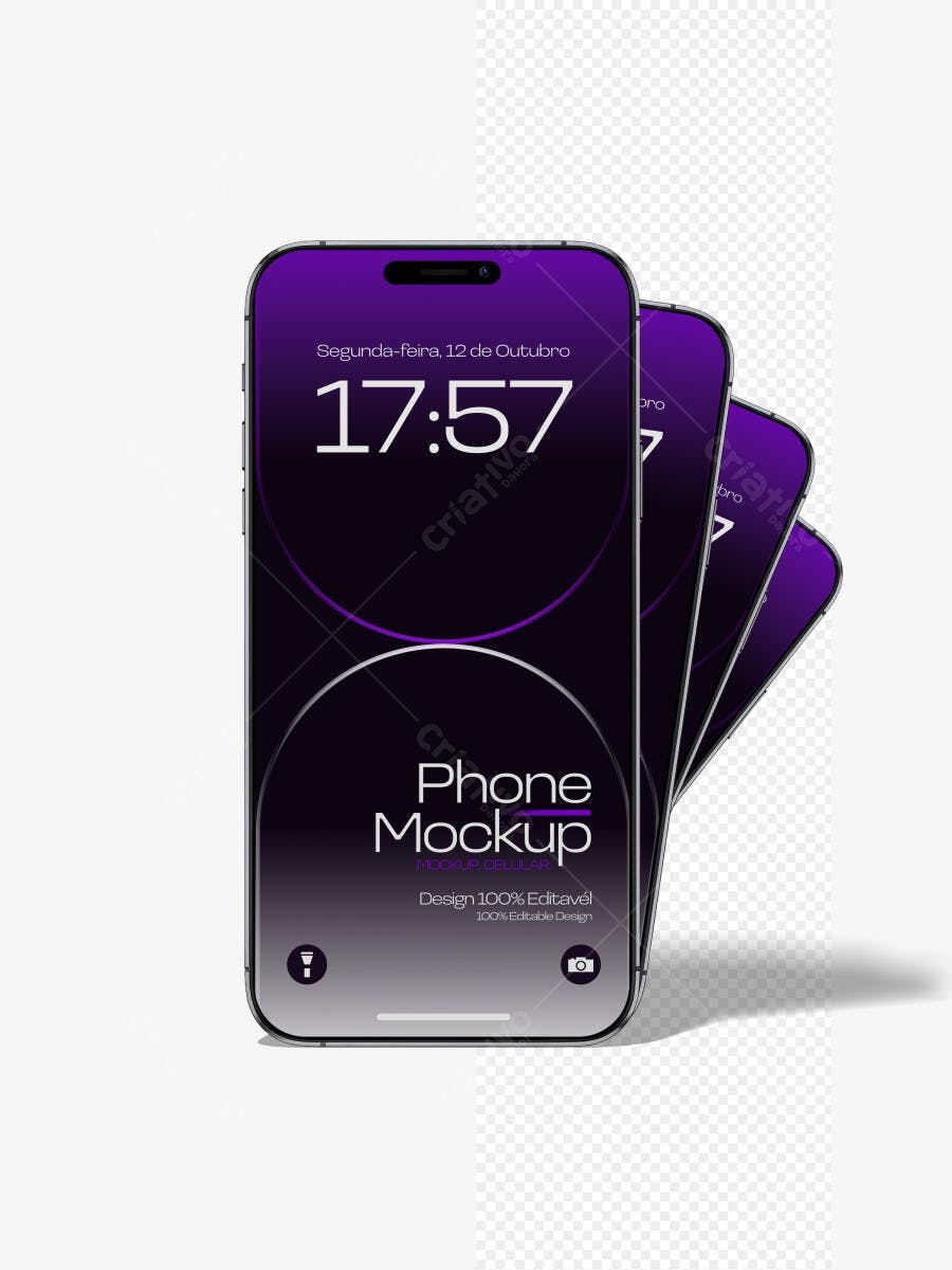 Mockup Celular Moderno Fundo Transparente Editável