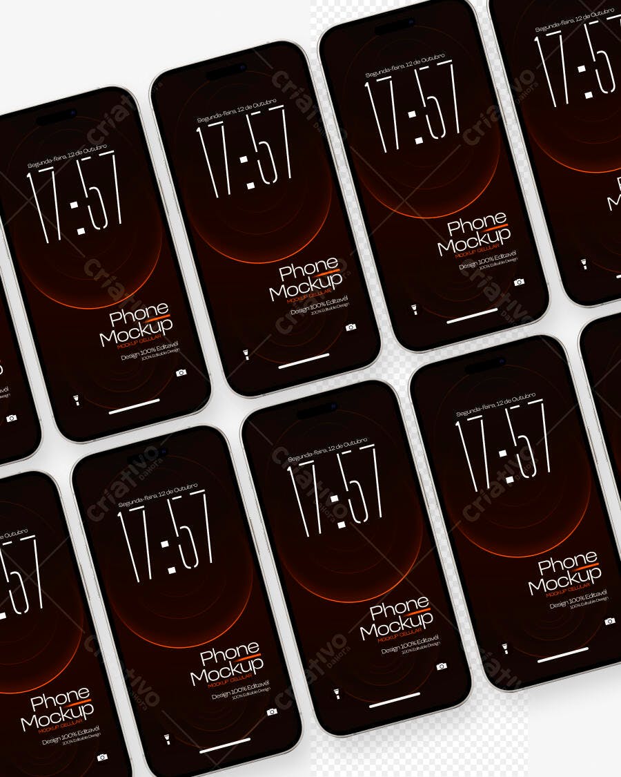 Mockup Celular Moderno Tela Branca Editável
