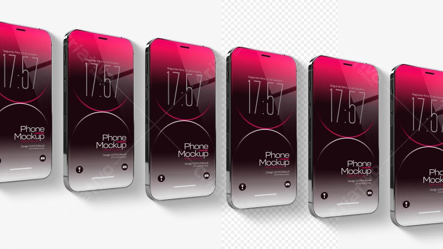 Mockup Celular Moderno Metal Glossy Editável