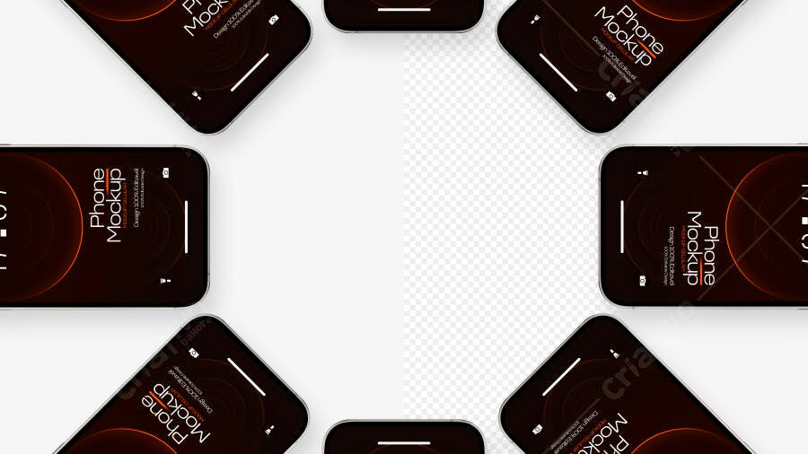 Mockup Celular Moderno Fundo Branco Editável