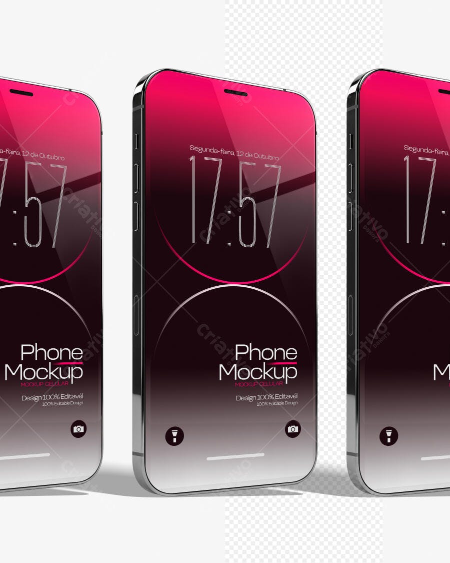 Mockup Celular Moderno Tela Brilhante Editável