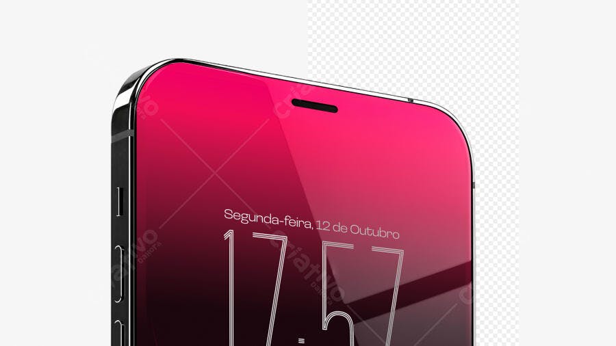 Mockup Smartphone Rosa Metalizado Moderno Editável