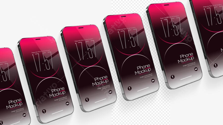 Mockup Smartphone Moderno Metal Gradiente Editável